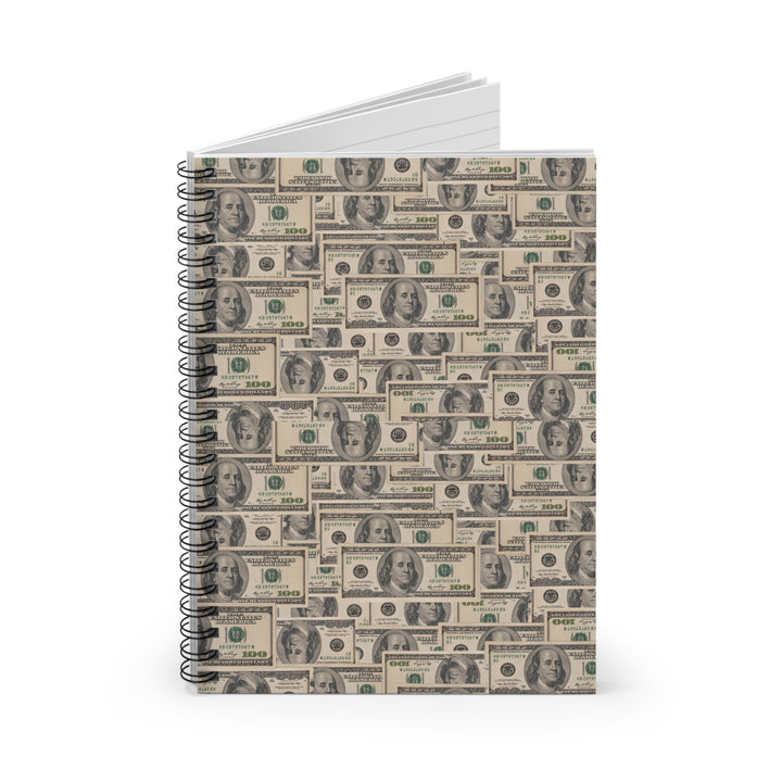Spiral Notebook - Ruled Line $100 Bill Print Cover