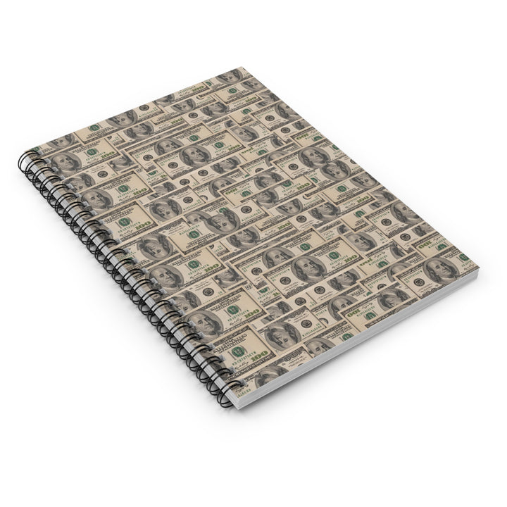 Spiral Notebook - Ruled Line $100 Bill Print Cover