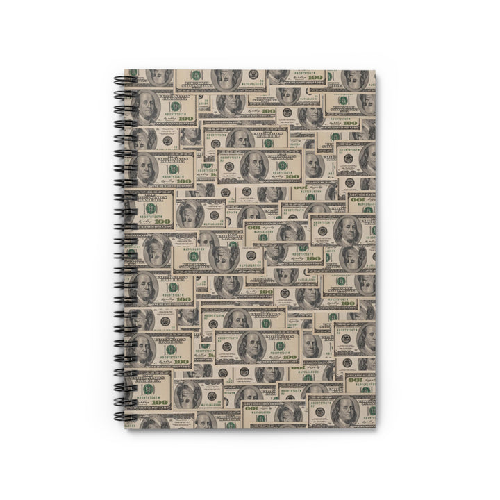 Spiral Notebook - Ruled Line $100 Bill Print Cover