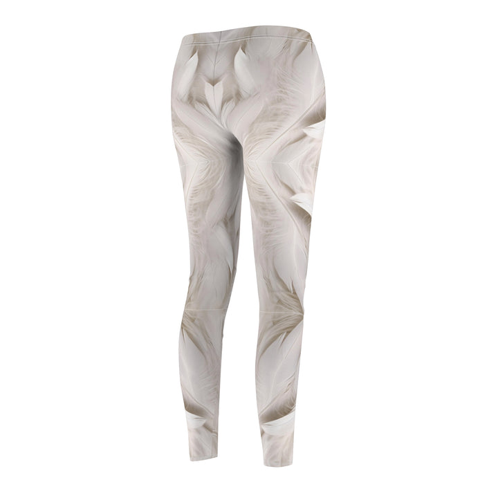 White Feathers Women's Casual Leggings