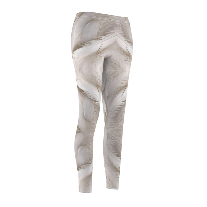 White Feathers Women's Casual Leggings