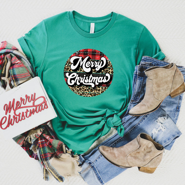 Retro Merry Christmas Shirt, Buffalo Plaid Christmas Shirt