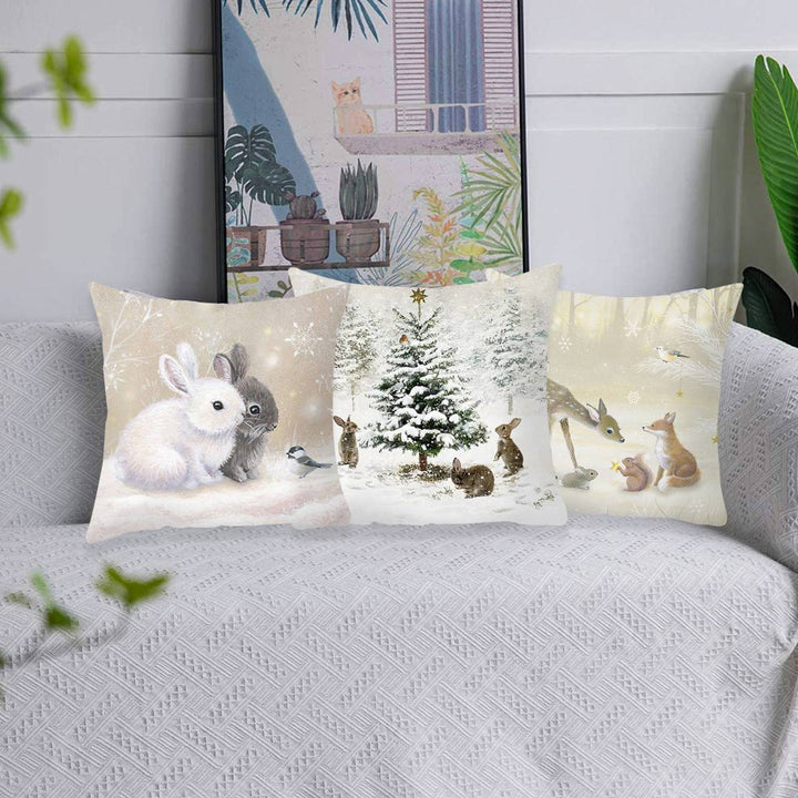 Christmas Elk Tree Cushion Cover